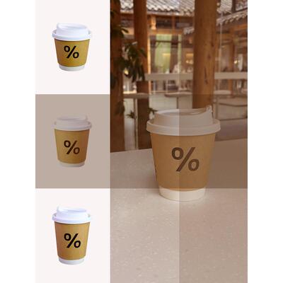 一次性双层中空咖啡奶茶热饮纸杯子高档精致400ml商用外带盖定制