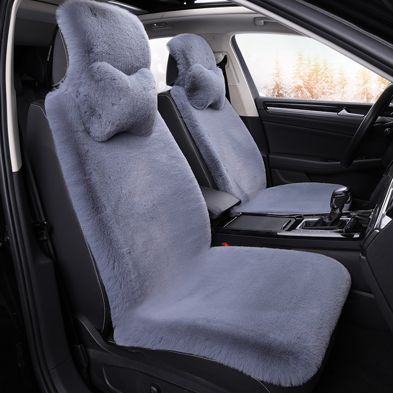 冬季汽车坐垫短毛绒全包围t羊毛垫加厚保暖通用冬天兔毛车垫座椅