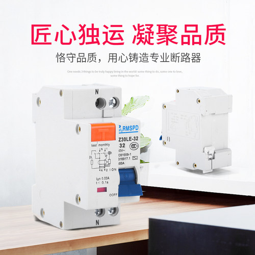 1P+N漏电保护器断路器DZ30L-32小型家用T漏电开关空气开关
