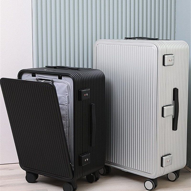 新款大容量铝镁合金拉杆箱26寸前开盖行李箱24O寸20侧开登机旅行
