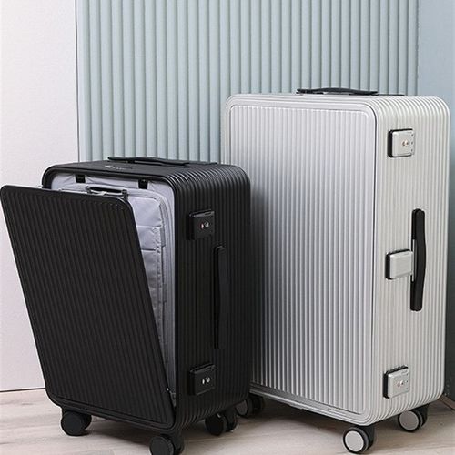 新款大容量铝镁合金拉杆箱26寸前开盖行李箱24O寸20侧开登机旅行