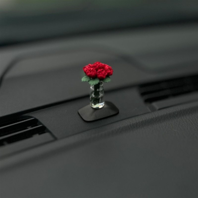 妖艳玫瑰花汽车中控台摆件车内迷你治愈女M生饰品车载新款创意装