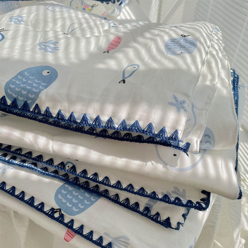 可机洗超柔软/母婴级宝宝夏凉被全棉双层纱夏被空调被婴儿薄被子