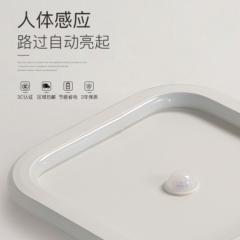 感应走廊灯简约现代LED吸顶灯北欧卧室灯衣帽间灯客厅阳台走道灯