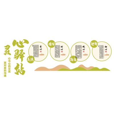 心理咨询室布置挂图学校园心灵驿站装饰儿童之家辅导室文化墙贴画
