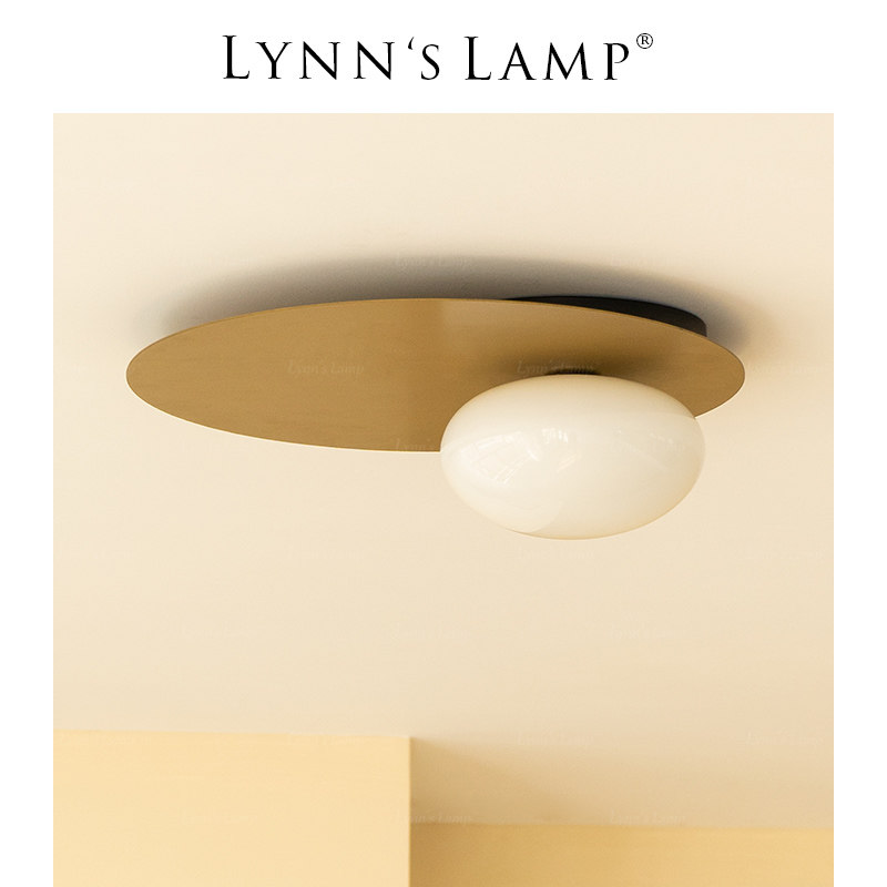 Lynns立意 鸡蛋玻璃过道入户灯 美式复古走廊门道金色吸顶灯具,家装灯饰光源,厨卫/阳台/玄关/过道吸顶灯,淘宝优惠券,粉丝福利购,淘宝优惠卷