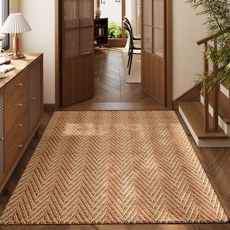 地垫入户门垫仿编织纹玄关大门口进门脚垫防滑除尘简约门毯地毯子