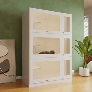 实木猫笼子定制宠物店寄养繁育猫笼展示柜子猫别墅猫屋猫窝笼子