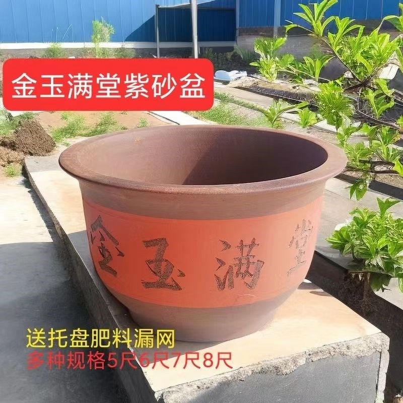 大口径陶瓷花盆景紫砂盆特大号种树陶瓷花盆阳台庭院绿植花卉种植