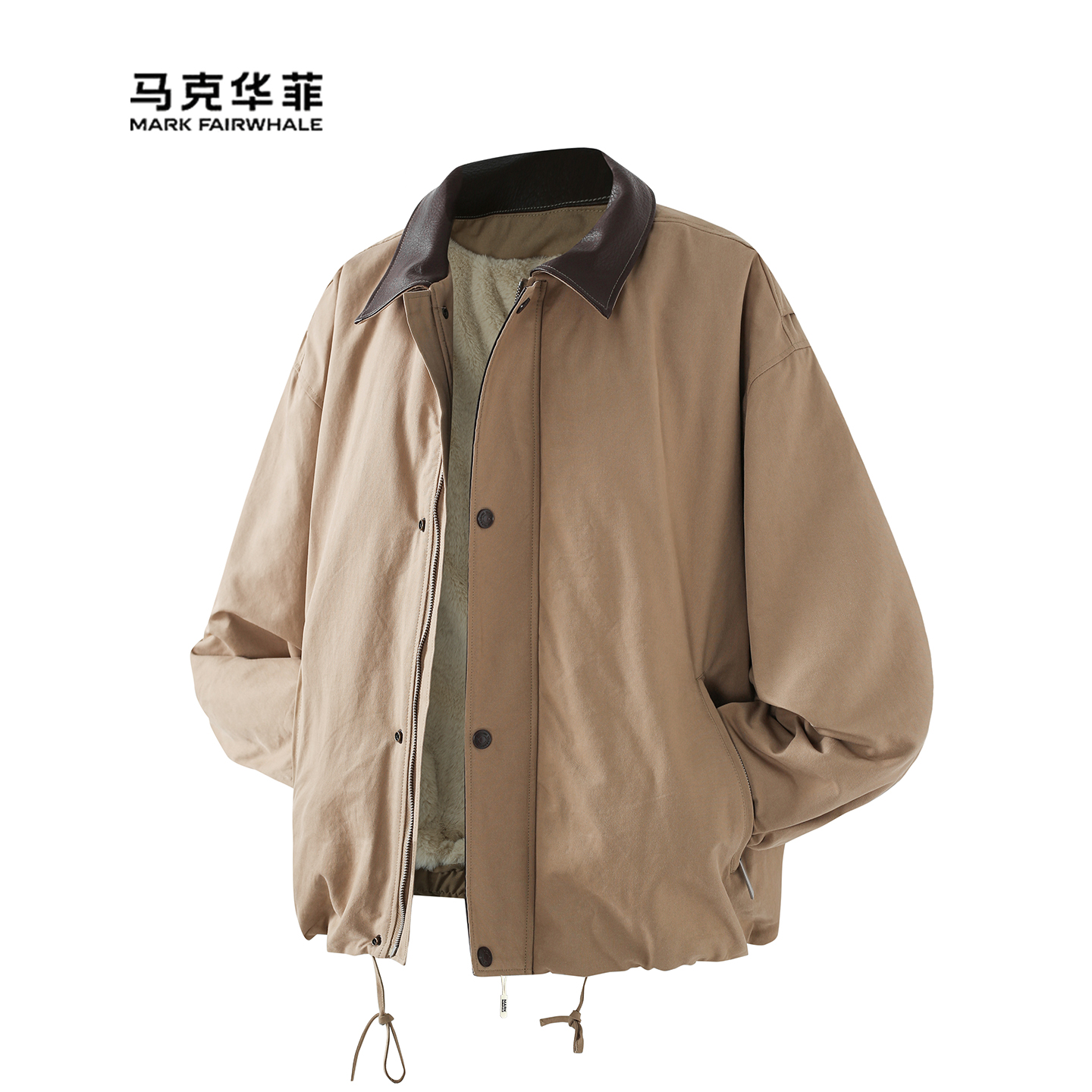 2025新款撞色翻领棉衣男加厚夹克