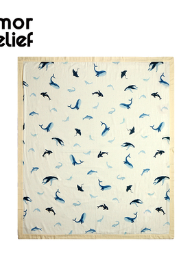 AMOR&BELIEF儿童全棉四层纱布盖毯四季毛毯幼儿园午睡毯空调毯