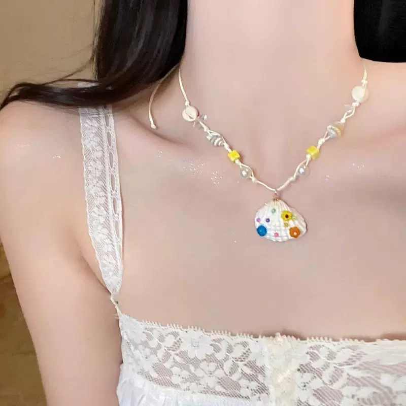 海边度假多巴胺贝壳海星项链女款图片