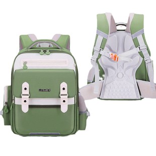 高颜值儿童书包女小学生绿黑粉色减负减压一二年级高级大容量背包