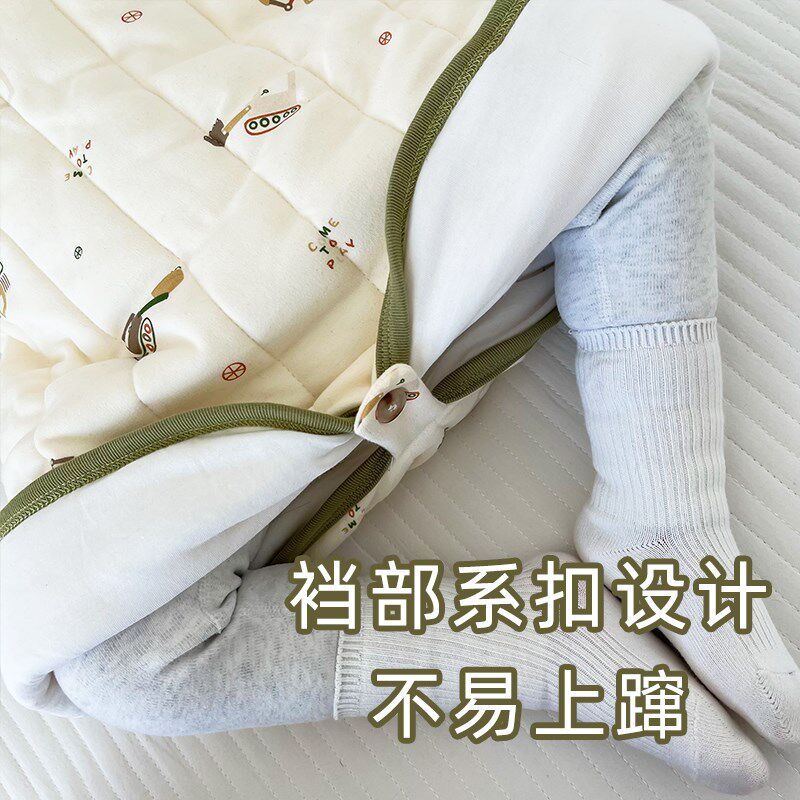 儿童睡袋秋冬款宝宝纯棉背心式冬季中大童防踢被子神器四季通用