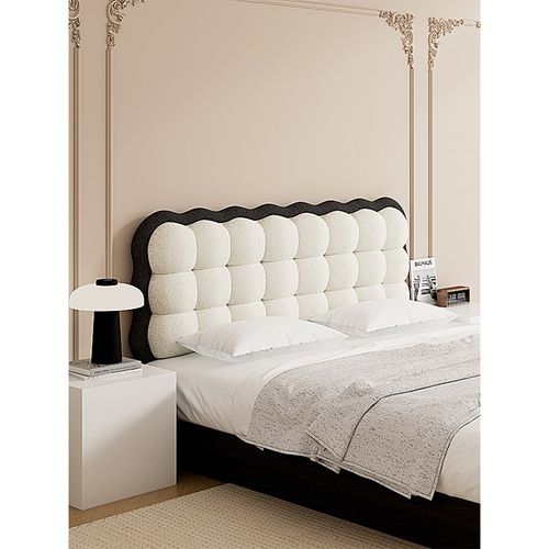 【YBOLE】床头靠背垫拼色小雪球榻榻米无床头软包新款奶油风靠枕