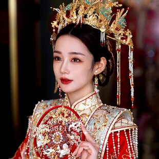 明制凤冠头饰新娘奢华2023新款汉服发冠中式皇后大婚结婚秀禾发饰