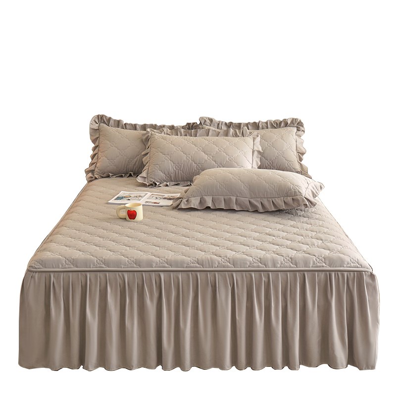 可定制全棉纯棉夹棉床裙单件床罩款床单带裙边床盖四季通用床围裙