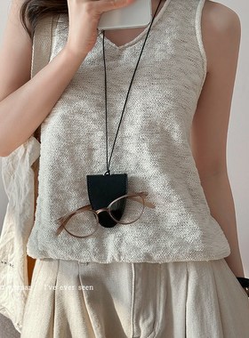 挂脖眼镜夹纽扣收纳包配饰女磁吸钥匙防丢挂绳项链吊坠秋冬毛衣链