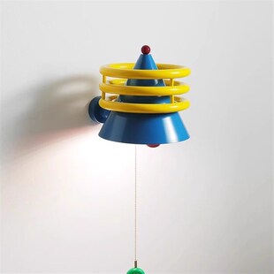 孟菲斯彩色多巴胺儿童房壁灯法式床头过道奶油风创意男女孩小吊灯