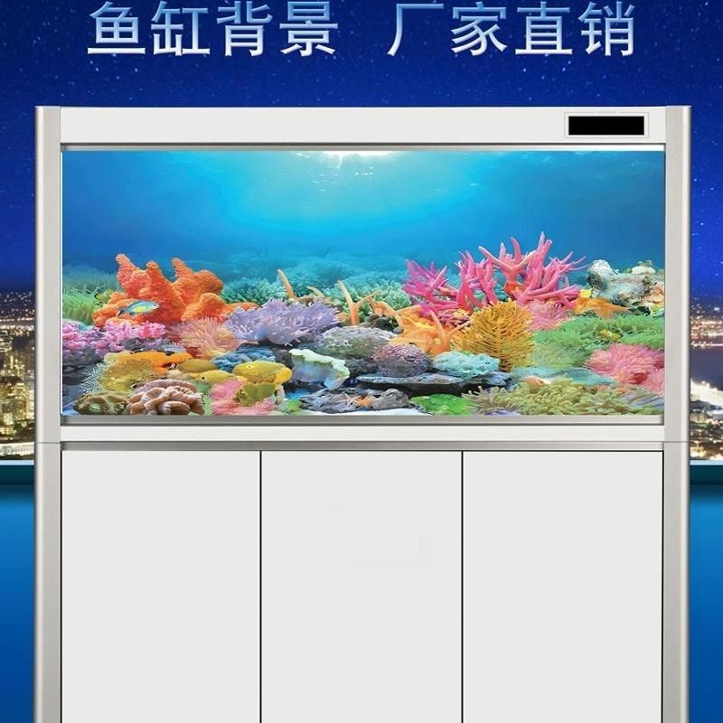 鱼缸背景贴纸高清定制5D立体画阳光海底龙鱼缸水族箱自粘外贴静电,宠物/宠物食品及用品,底柜/落地缸,淘宝优惠券,粉丝福利购,淘宝优惠卷