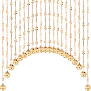 水晶珠帘玄关过道客厅隔断挂帘卫生间卧室免打孔弧形玻璃门帘半帘