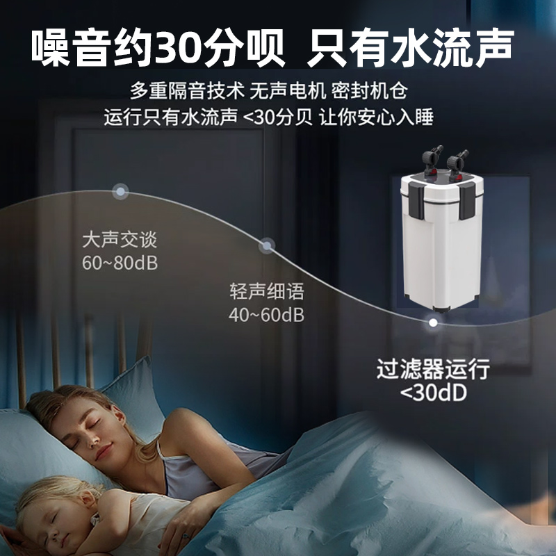 过滤桶鱼缸外置松宝过滤器净水循环三合一除油膜滤桶静音系统草缸