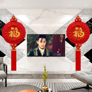 高档中国结挂件圆形福字大号客厅镇宅玄关壁挂纯手工红同心结饰品