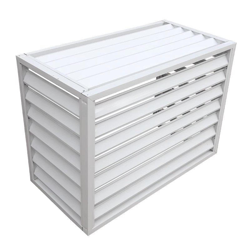 定制室外铝合金百叶窗空调外机罩外墙装饰防雨通风口围栏铝百叶窗