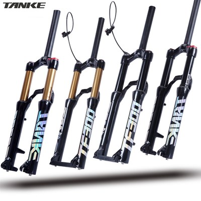碳客TANKE山地自行车前叉20 24寸避震120行程肩控控锁减震气压前