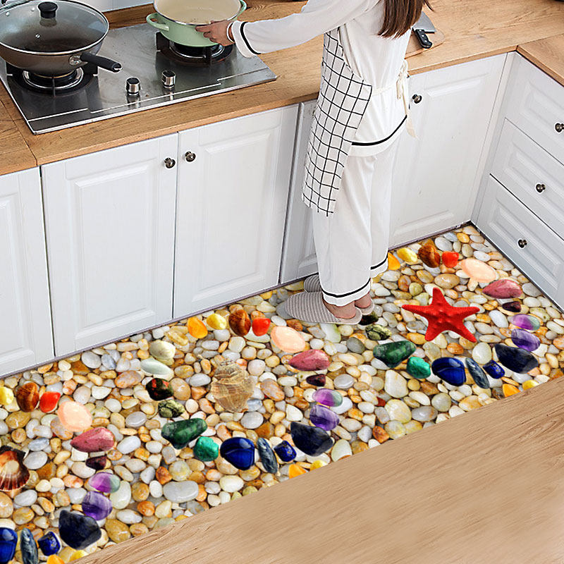 厨房地板贴加厚耐磨防油防滑阳台地贴装饰卫生间防水地砖贴自粘