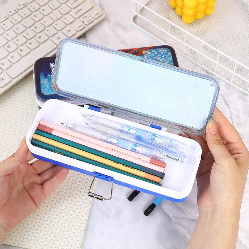 流沙笔袋女生2024新款硬壳文具盒男孩款简约收纳盒塑料分格铅笔盒,文具电教/文化用品/商务用品,文具盒,淘宝优惠券,粉丝福利购,淘宝优惠卷