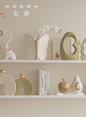 奶油风现代新家客厅餐边柜装饰品高级感样板房转角电视柜酒柜摆件