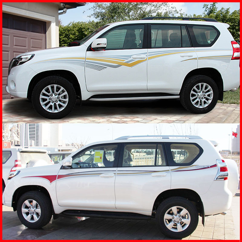 适用于10-20新款霸道彩贴 普拉多汽车拉花车身彩条2700装饰贴纸