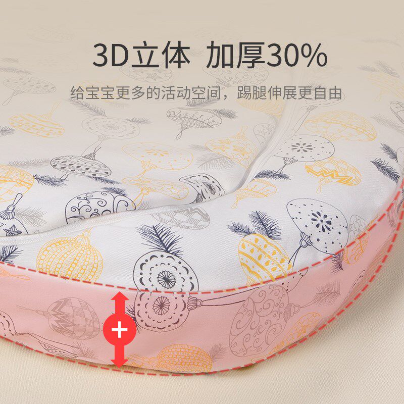 纯棉婴儿睡袋秋冬加厚款四季通用防踢护肚新生宝宝保暖一体式睡袋