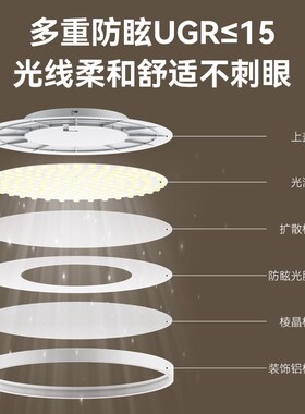 孩视宝儿童房吸顶灯全光谱led护眼灯主卧室客厅台灯学习灯ah33e-t