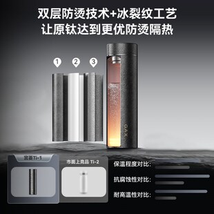 宫菱钛杯纯钛保温杯男女款茶水分离泡茶杯保温保鲜防串味商务送礼