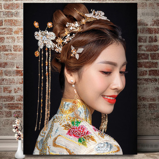 化妆工作室挂画化妆学校装 壁画海报 饰画新娘妆容彩妆造型2020新款