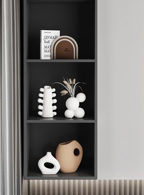 美拉德色系电视柜酒柜餐边柜高级感摆件小户型玻璃柜大平层陈设品