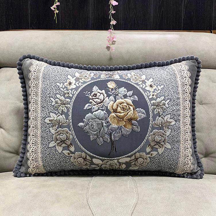 欧式沙发抱枕靠垫套奢华客厅靠枕床头靠背枕头套大号长方形可拆洗
