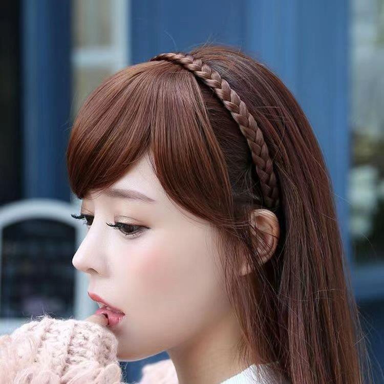 1.5CM假发辫子发箍麻花发箍显发量多简约防滑带齿细发夹子头饰女