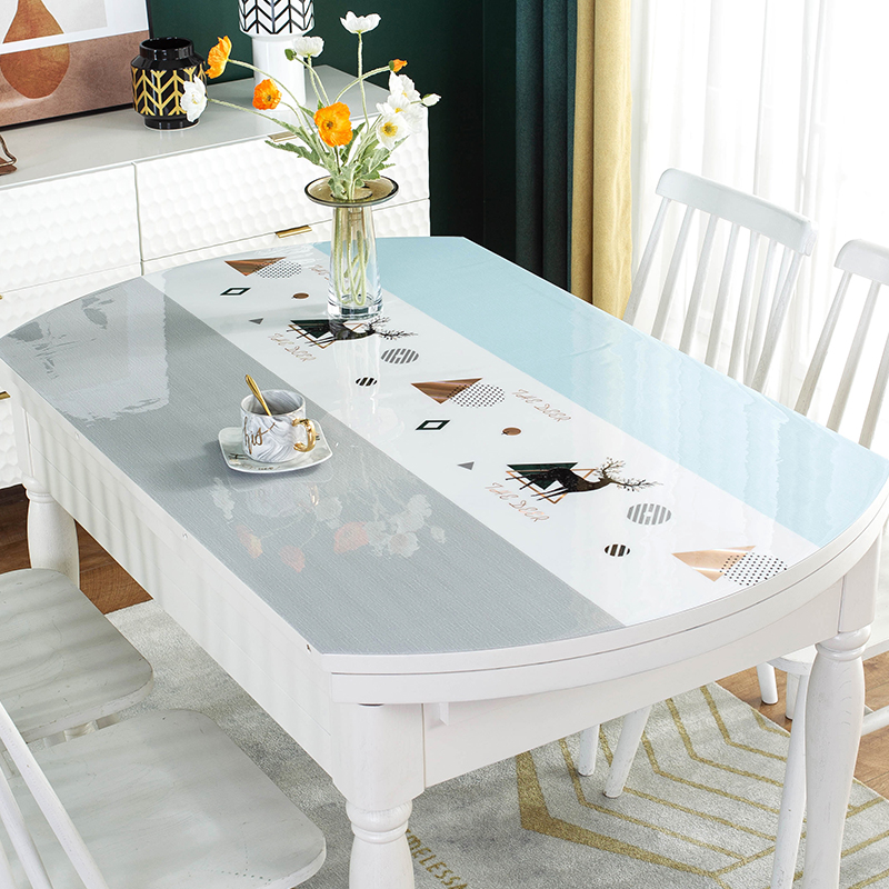 椭圆形餐桌布桌子垫餐桌垫桌布防水防油免洗防烫软pvc玻璃高级感