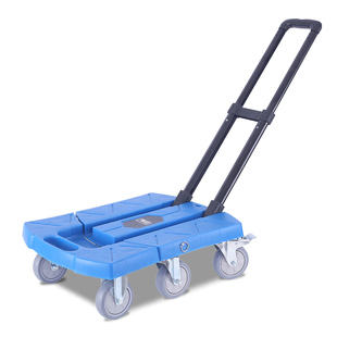 六轮平板小推车家用手拉车载重王拉杆车行李车便携拖车折叠拉货车