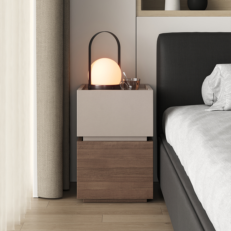 极窄床头柜小型简约现代实木小w柜子2024新款轻奢高级感床头收纳