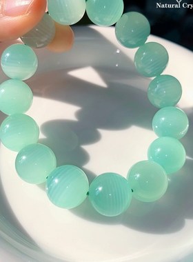 水灵灵 清新x薄荷绿纹石手链