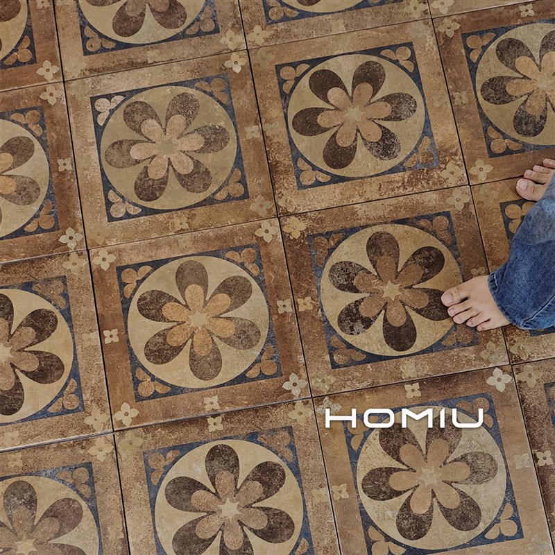 覆古风化妆室厨房客厅做旧拼花砖阳台地砖咖O啡店别墅庭院民宿工