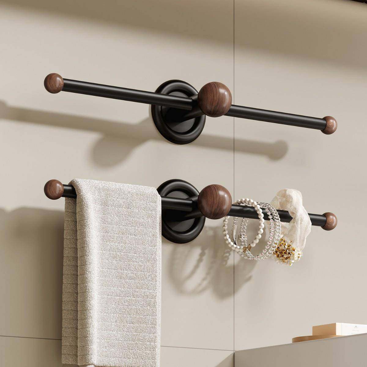 中古风毛巾架卫生间毛巾挂杆浴室单杆免打孔浴巾收纳置物架墙壁挂,家装主材,毛巾环,淘宝优惠券,粉丝福利购,淘宝优惠卷