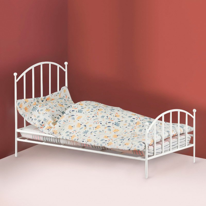大处理金属工艺品dollhouse娃复古小床OB11铁艺房间场景家具
