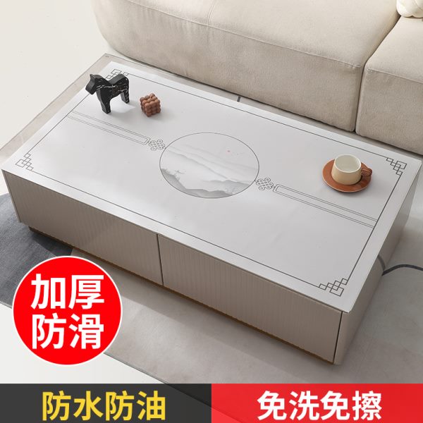 新中式客厅茶几垫桌布免洗防水防油防烫餐桌垫台布实木茶桌垫定制