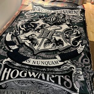 棉线纺织多用途毯子 蓝色魔法学院周边收藏沙发毯床头毯巾垫四季