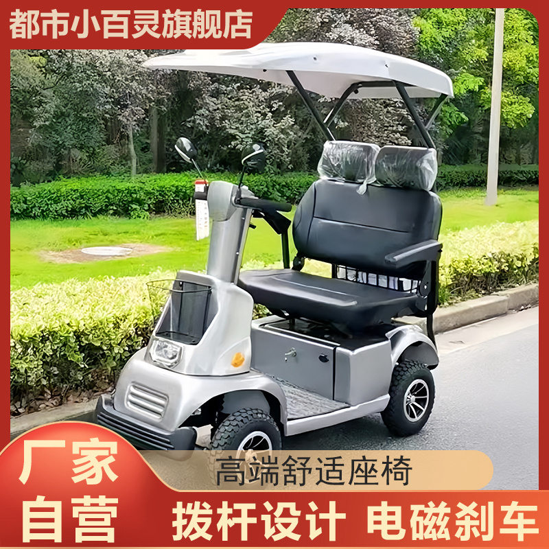 小巴士拨杆电动四轮车单人双座M1B残疾人智能刹车电磁刹老年代步